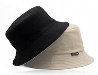 Letni KAPELUSZ Wędkarski DWUSTRONNY Bawełniany Beżowy/Czarny Pako Jeans