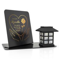 Znicz Solarny Podstawka z Personalizacją na Grób Dziadka Dekoracja Cmentarz