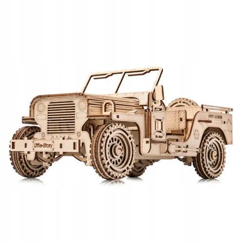 Little Story Drewniane Puzzle Model Układanka 3D DIY - Pojazd Wojskowy Jeep na Arena.pl