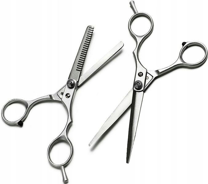 OSTRE NOŻYCZKI FRYZJERSKIE 2 szt PROSTE +DEGAŻÓWKI zdjęcie 1