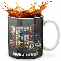 KUBEK 330ml GRAFIKA PREZENT ŚWIĘTA WZÓR - GRA GRAND THEFT + IMIĘ