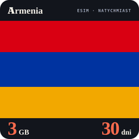 Karta eSIM Internet Armenia 3 GB na 30 dni - bez rejestracji