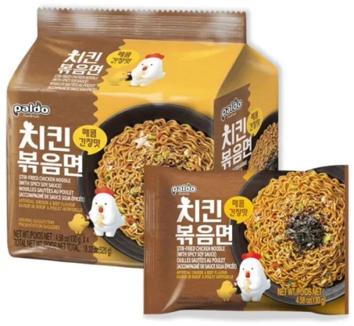 Makaron stir-fry, kurczak z sosem sojowym na ostro 4 x 130g - Paldo na Arena.pl