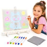 TABLICA LED DO RYSOWANIA ŚWIECĄCA NOTATNIK LED 7 PISAKÓW A4 USB DLA DZIECI