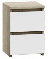 Stolik Nocny 2 Szuflady 30 cm Sonoma + Biały MALWINA II TS - 6 Kolorów