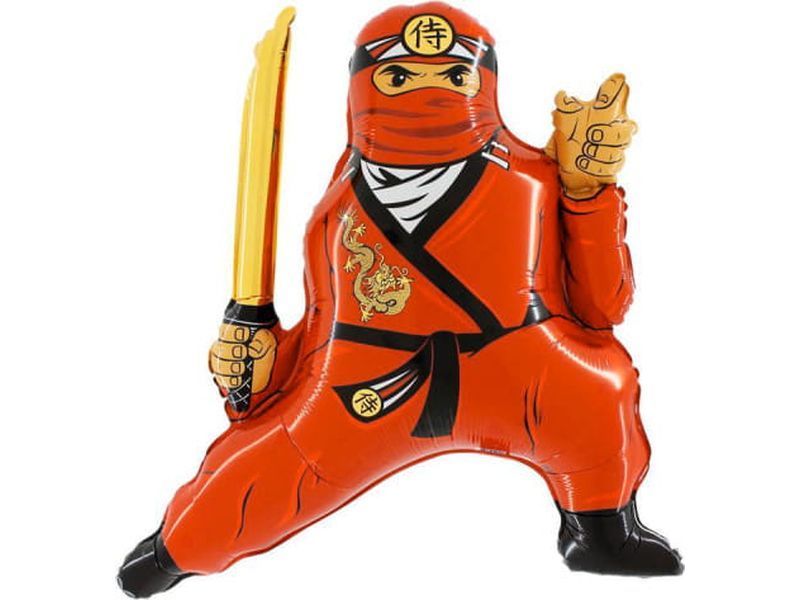 Balon foliowy "Ninjago - ninja, czerwony", 24 cale [balon z helem] zdjęcie 1