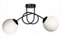 LAMPA SUFITOWA WISZĄCA PLAFON LOFT KRĘCONY NA SZKLANY KLOSZ KULA 2 x E27