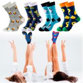 SKARPETY MĘSKIE DAMSKIE BAWEŁNIANE ŚMIESZNE 6 PAR