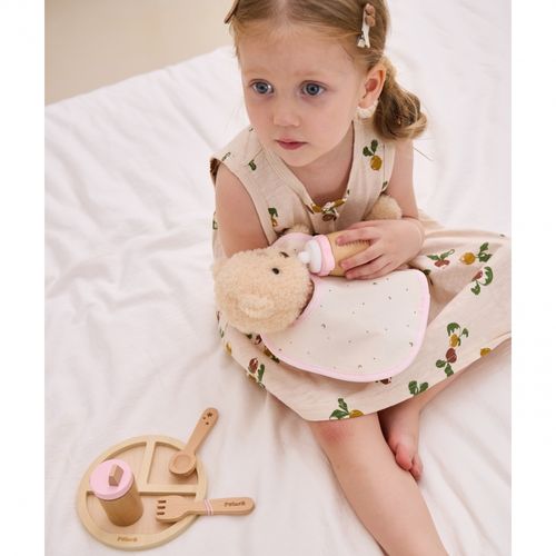 VIGA PolarB Drewniany Zestaw do Karmienia Lalki Torba - z Butelką i Śliniaczkiem na Arena.pl