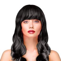 Peruka imprezowa włosy długie falowane czarne