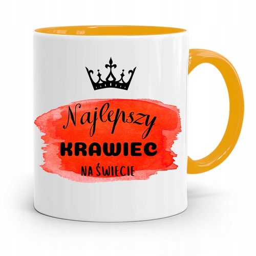 Kubek Żółty Dla Krawca Najlepszy Krawiec Świata Z Nadrukiem Ze Zdjęciem na Arena.pl