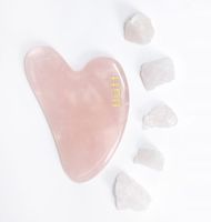 Fluff Kamień Gua Sha do Masażu Twarzy Różowy Kwarc