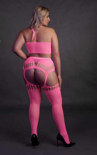 two piece with crop top and stockings  xl/xxxxl na Arena.pl