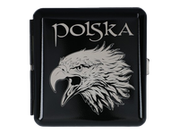 Papierośnica z Gotowym Grawerem Głowy Orła Czarna Gentelo