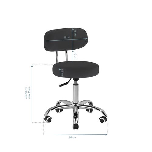 Taboret kosmetyczny do pedicure A-007 czarny na Arena.pl