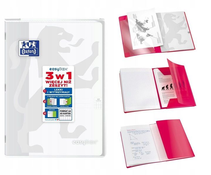 Zeszyt z okładką PP A4 60 kartek w kratkę OXFORD Easybook ZESTAW 8 kolorów zdjęcie 5