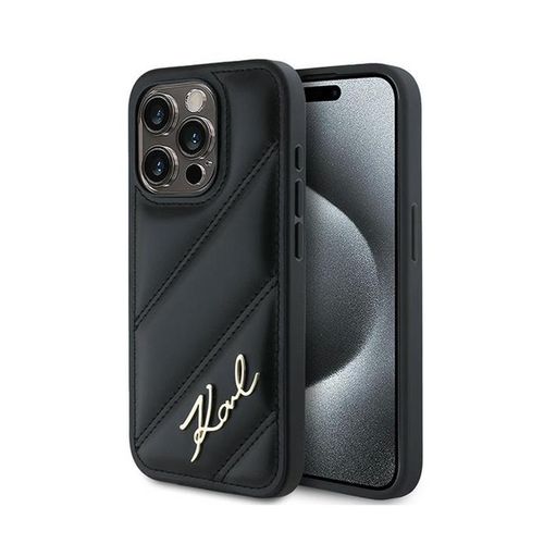 Karl Lagerfeld Diagonal Quilted Script - Etui iPhone 13 Pro (czarny) na Arena.pl