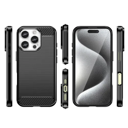 etui silikonowe carbon case do iphone 16 pro max - czarne na Arena.pl