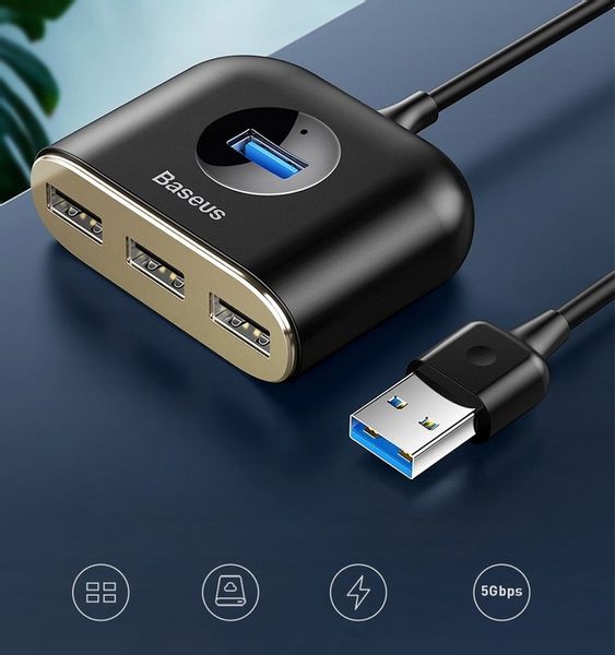 BASEUS HUB PRZEJŚCIÓWKA ROZDZIELACZ 3x USB 2.0/USB 3.0 KABEL PRZEWÓD USB 1m zdjęcie 15