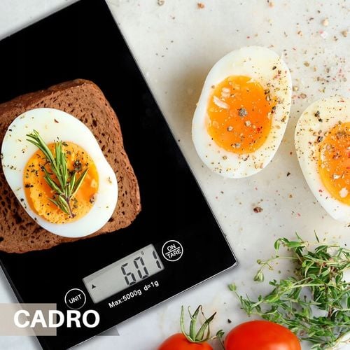 Waga kuchenna elektroniczna do odmierzania ważenia szklana 5 kg czarna na Arena.pl