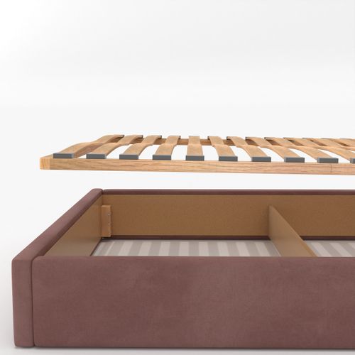 ŁÓŻKO TAPICEROWANE 160x200 ŁÓŻKO PODWÓJNE Z POJEMNIKIEM BRUDNY RÓŻ na Arena.pl