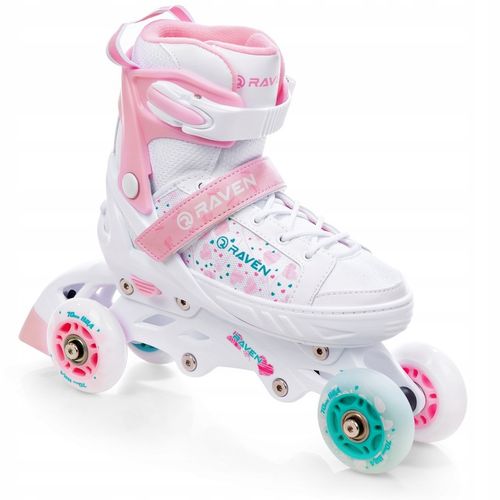 Rolki Wrotki Łyżwy 4w1 Regulowane RAVEN Rosi 28-32 LED na Arena.pl