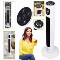 Cichy Mocny Wentylator Kolumnowy Wiatrak Stojący Podłogowy pilot LED ADLER