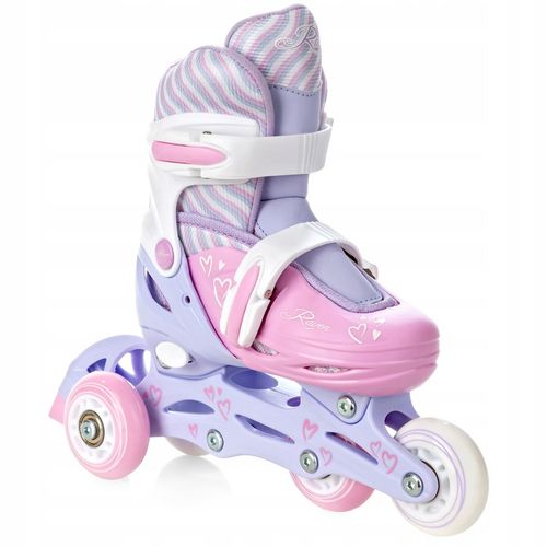 Rolki Wrotki Regulowane 3w1 RAVEN Loret Lila/Pink 34-37 Kółka LED na Arena.pl