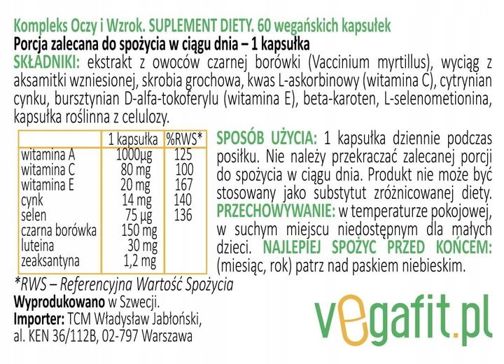 Kompleks Oczy i Wzrok Luteina Aksamitka Borówka zdjęcie 6