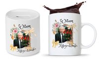 Zestaw Śmieszny Pis Kaczyński Kubek + Skarbonka Z Nadrukiem Ze Zdjęciem