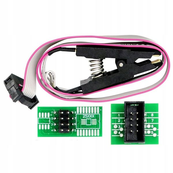 CH341A programator pamięci FLASH EEPROM 5V 1.8V adaptery i klips zestaw XL zdjęcie 3