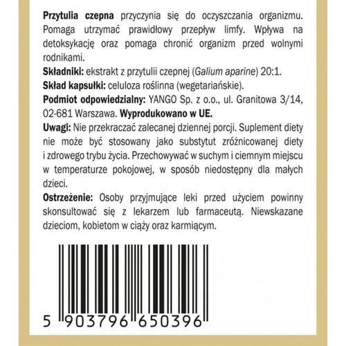 Przytulia czepna Yango 90 kapsułek Kuracja na Arena.pl