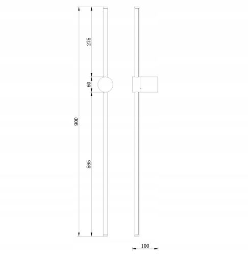 Nowoczesna lampa ścienna LIZBONA II kinkiet LED12W 90cm Wobako na Arena.pl
