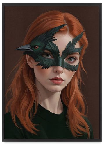 Plakat w ramie portret maska ptak 61x91 cm w czarnej ramie na Arena.pl