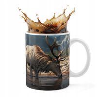 KUBEK CERAMICZNY 330ML DRUK - ZWIERZĘTA DZIKIE LEŚNE JELEŃ