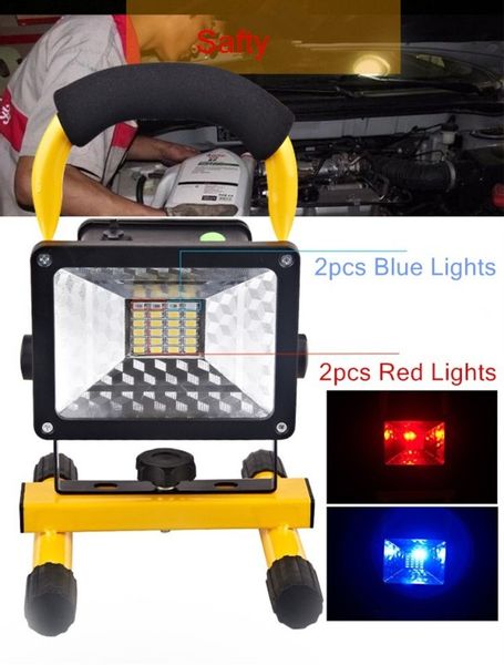 Akumulatorowy halogen LED 10W 24 smd+flash+dodatki zdjęcie 1