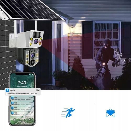 ZEWNĘTRZNA KAMERA SOLARNA TYP-C DWA OBIEKTYWY 8MPx NA KARTE SIM 4G LTE ZOOM na Arena.pl