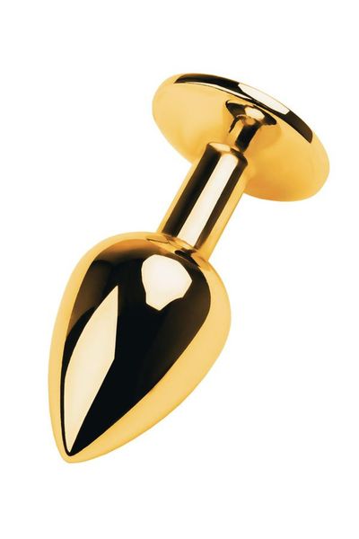 Gold Anal Plug With Gem, Red zdjęcie 2