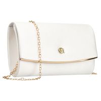 kopertówka damska wykonana z tkaniny syntetycznej w białym kolorze