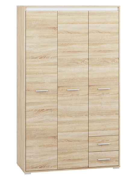 Szafa 3- Drzwiowa z Szufladami 3D2SZ 120 cm Dąb Sonoma Jasna ALVI ML zdjęcie 1