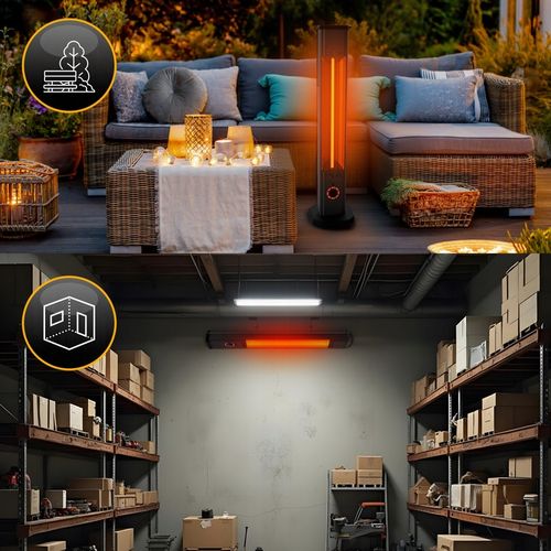 2w1 Promiennik podczerwieni ciepła tarasowy TOR 8 poziomów 2000W pilot na Arena.pl