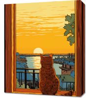 Obraz 50x60cm Zachód przez Kocie Oczy