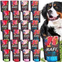 Karma mokra dla psa Rafi Dolina Noteci witaminy saszetki mix 300g 24 sztuki