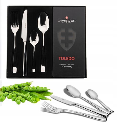 ZWIEGER TOLEDO ZESTAW SZTUĆCÓW 24 EL 6 OSÓB POŁYSK STAL NIERDZEWNA na Arena.pl