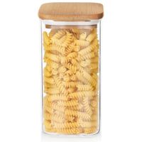 Pojemnik Szklany Bambus Kuchenny Szczelny Żywności Produktów Sypkich 1,5L