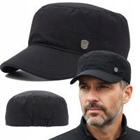 PATROLÓWKA Męska Czapka z Daszkiem Ocieplana z Podszewką CZARNA Pako Jeans