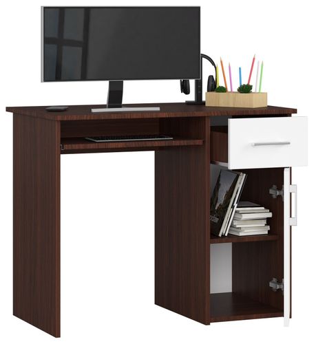 BIURKO PIN 90 cm WENGE / BIAŁE WOLNOSTOJĄCE na Arena.pl