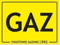 Naklejka ODBLASKOWA GAZ na skrzynkę 20x15 cm DUŻY ROZMIAR