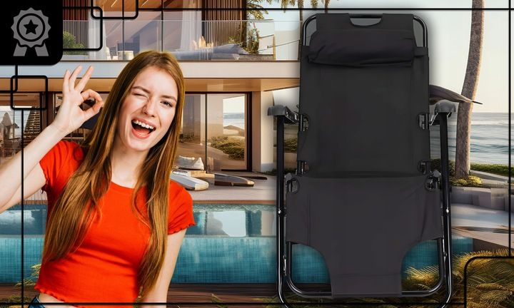 LEŻAK OGRODOWY SKŁADANY REGULOWANE KRZESŁO TURYSTYCZNE PLAŻOWE Z ZAGŁÓWKIEM zdjęcie 10