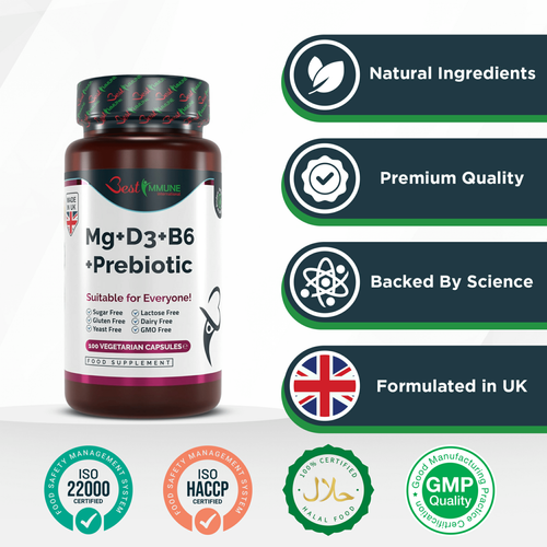 Mleczan Magnezu Witaminy B6 i D3 oraz Inulina Kompleks magnezu i prebiotyku na Arena.pl